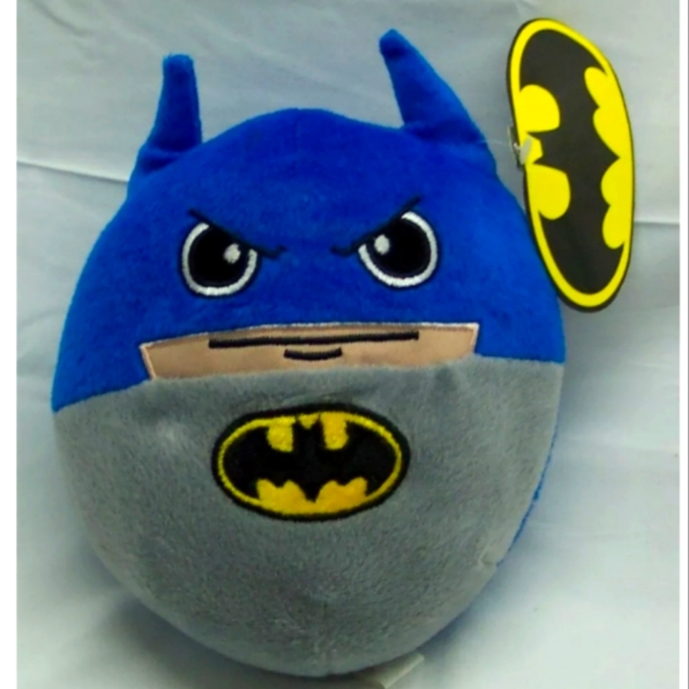 DC Comics Batman Plush Round Blue & Gray Kid's Stuffed Pillow Toy